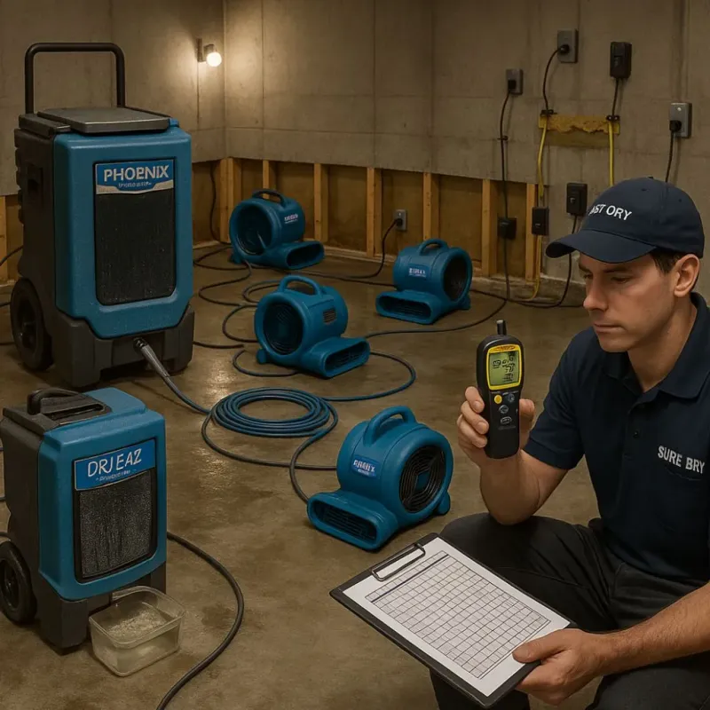 Structural Drying and Dehumidification process in Morton, MS